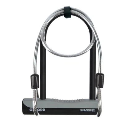 Oxford Shackle 12 Duo | D and U Lock | 1.2m Cable | Bike Bicycle | Bracket - Image 1 of 4