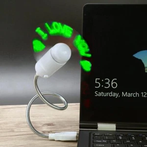 12" USB LED Fan Green Programmable Message - Picture 1 of 3