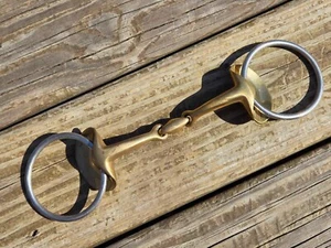 Stubben Steeltec Golden Wings French Link Lozenge Loose Ring Snaffle Bit 5-1/4" - Picture 1 of 12