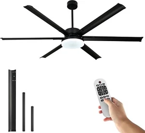 Large Ceiling Fan with Light 72 Inch Outdoor Ceiling Fan with Light and Remote - Picture 1 of 8
