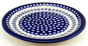 Plato de cena de cerámica polaca patrón de pavo real floral Zaklady Boleslawiec de 10,75 - Imagen 1 de 3