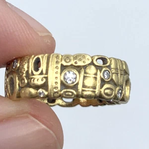 Alex Sepkus Diamond Statement Band Ring, 18k Yellow Gold, Ring Size 6.5 - Picture 1 of 8