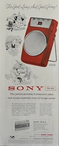 1959 Sony Pocket Portable Transistor Radio TR 610 Unbreakable Vintage Print Ad - Picture 1 of 1
