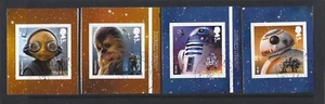 GRAN BRETAÑA 2017 STARWARS JUEGO AUTOADHESIVO 4 FOLLETOS ANTIGUOS BIEN USADO - Imagen 1 de 1