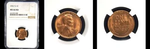 1931-S 1C NGC MS66RD-PURE RED-POP 34-PQ LINCOLN WHEAT SMALL CENT - Picture 1 of 1