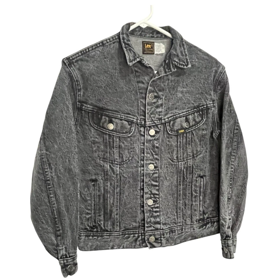 Винтажная черная джинсовая куртка Lee Riders Stonewash  - Изображение 1 из 4