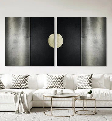 XXL Leinwand Bild Modern Abstrakt Schwarz Weiß Grau Wandbild Kunst Druck XXL - Bild 1 von 4