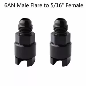 Fuel Rail EFI Fitting 6AN Male Flare to 5/16" QuickDisconnect Screw-On AdapterX2 - Imagen 1 de 12