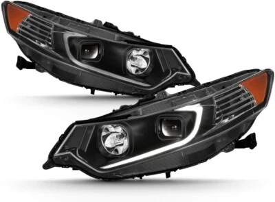 Par de faros proyectores negros tubo LED 2009-2014 Acura TSX Foto 1 de 4