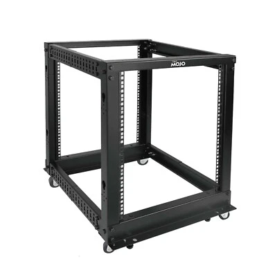 Tecmojo 12U Open Frame Server Rack,4-Post Adjustable Depth Network Rollong Rack. - Image 1 of 4