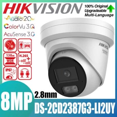 Hikvision 4k 8MP DS-2CD2387G3-LI2UY Smart Hybrid Light ColorVu 3.0 IP POE Camera - Image 1 of 4