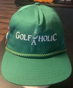 Golf A Holic Golf SnapBack Hat With Tees On Side Green - Picture 1 of 4