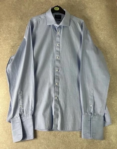 Guthrie & Valentine blaues elegantes Baumwollhemd mit Knopfleiste Größe 17,5 für Herren - Bild 1 von 7