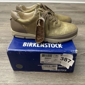 Mujer Talla 7 EU 38 Birkenstock Manitoba Metálico Cappuccino Luna Zapatilla - Imagen 1 de 7