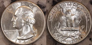 Cuarto de plata Washington 1944 P gema ¡BU LUSTER! 44717 - Imagen 1 de 3
