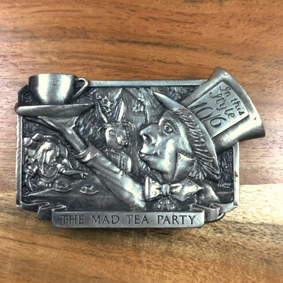 70's Alice In Wonderland Mad Tea Party Hatter Hippie Belt Buckle With Pipe - Image 1 of 4