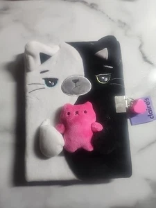 Claire’s- Black and White Cat / Kitten -Diary Notebook Journal- Lock & Key New - Picture 1 of 3