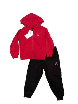 Conjunto de sudadera con capucha y pantalón jogger con cremallera completa Nike Jordan de 2 piezas para niños y jóvenes Foto 1 de 3