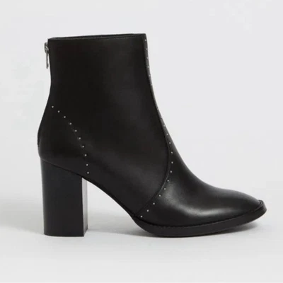 All Saints Mila 黑色皮革银色铆钉短靴 40 码 US 10 — 第 1/4 张图片