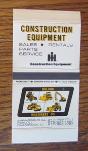 INTERNATIONAL HARVESTER MACHINERY MATCHBOX COVER: SPRINGFIELD PERU CHAMPAIGN IL - Picture 1 of 1