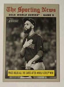 DAVID PRICE 2019 Topps Heritage #309 Red Sox All-Star World Series Highlights - Picture 1 of 3