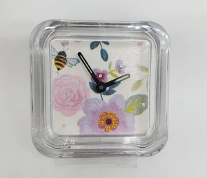 Uhr Decoupage Analog mit Edelsteinen - SEHR NIEDLICH tolles Lehrer Geschenk! - Bild 1 von 3