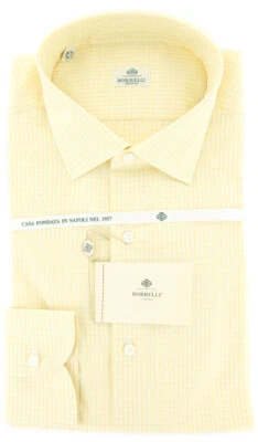 Camisa a Rayas Luigi Borrelli Amarillo Blanco, Amarillo Claro 15.75/40 Foto 1 de 4
