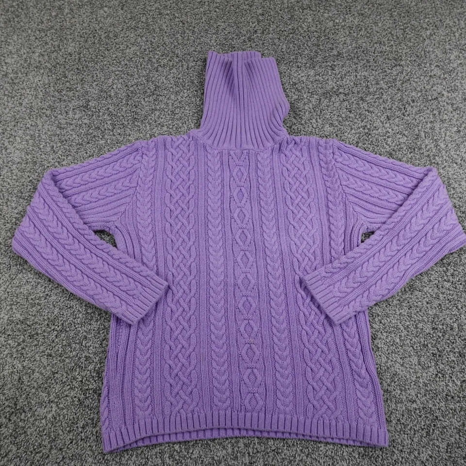 Suéter Wainscott Mujer M Púrpura Irlandés Aran Tejido Cable Pescador Sudadera Foto 1 de 4
