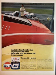 ACEITE DE MOTOR GULF FORMULA G .GULFPRIDE CYCLONE FASTBACK ANUNCIO IMPRESO VINTAGE 1968 - Imagen 1 de 1