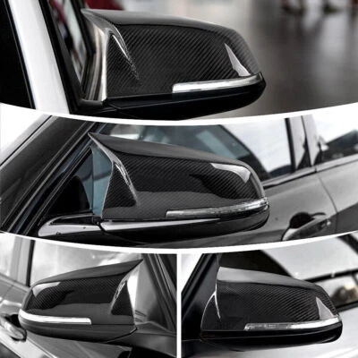 Tapas cubiertas de espejos laterales de fibra de carbono real 2 piezas para BMW F20 F21 F22 F30 F32 F36 Foto 1 de 4