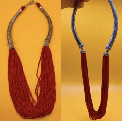 TRES RARE ANCIEN COLLIER CORAIL ROUGE PROCHE ORIENTAL #iq - Photo 1/4