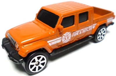 2022 MAISTO '21 JEEP GLADIATOR EASTVALE FIRE & RESCUE ORANGE 3" DIECAST TRUCK - Image 1 of 4
