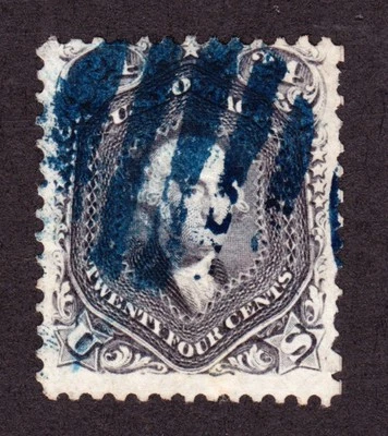 US 78b 24c Washington Used VF-XF w/ Blue Grid Cancel SCV $450 - Image 1 of 2