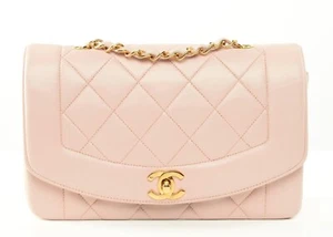 CHANEL Diana Small Quilted Lambskin Light PINK Cherry Blossom Gold Hardware - Picture 1 of 5