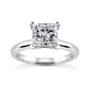 2.50 Ct Princess Cut Lab Grown Diamond Solitaire Ring 14k Gold IGI Certified - Picture 1 of 9
