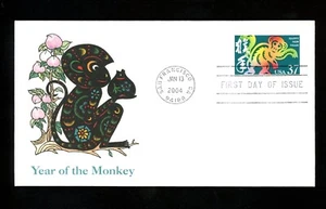 US FDC #3832 Fleetwood 2004 San Francisco CA Chinese Lunar New Year of Monkey - Picture 1 of 2