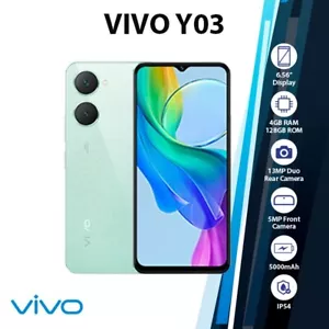VIVO Y03 Android Mobile Phone (Green/4GB+128GB/Dual SIM/Unlocked/Global New) - Picture 1 of 5