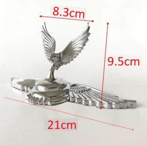 3D Metal Chorme Eagle Hawk Wing Car Truck Hood Stand Ornament Badge Emblem Decal - Picture 1 of 1