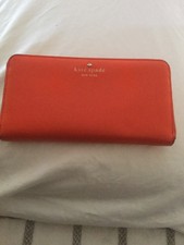 Kate Spade Orange leather Zip Around Wallet