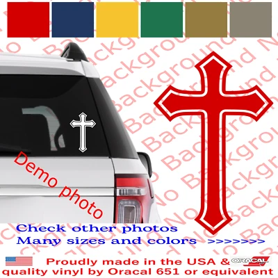 Cross Christian Vinyl Die Cut Decal Sticker God Jesus Christ Church Holy JS021D - Image 1 of 4