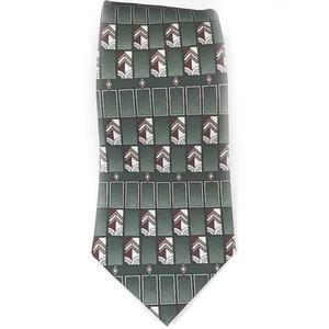 Corbata de seda geométrica gris roja Stafford 4 x 57 - Imagen 1 de 2