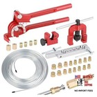3/16 Inch Brake Line Flaring Tool Kit with Zinc-Plated Brake Lines, 16pcs