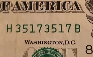 2013 $1 Fancy Serial Number Quad Repeater Note 3517 3517 - Picture 1 of 7