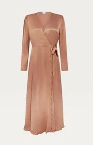 Ghost London PANDORA GOLD WRAP DRESS. BNWT Size XL - Picture 1 of 12