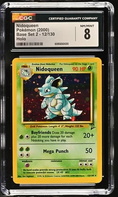 CGC 8 Nidoqueen 2000 Base Set 2 12/130 Holo Pokemon Card - Image 1 of 2