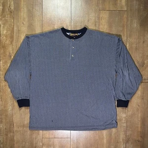 Vintage Striped Henley Long Sleeve Size 2XL XXL Boxy 90s Skater Grunge - Picture 1 of 5