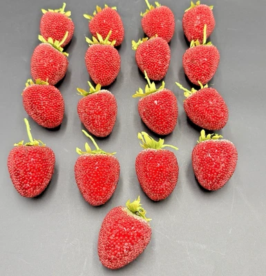 Relleno de frutero sintético con cuentas de azúcar fresa 17 fresas adorno de colección Foto 1 de 4