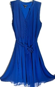 Roz&Ali BLUE DRESS Sleeveless belted Women’s SIZE 16 MSRP $52 fit & flare dressy - Picture 1 of 20