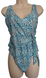 Helen Jon Wrap One Piece Size XL Montrose NWT Adjustable Blue White Print $194 - Picture 1 of 9