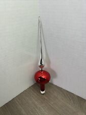 Vintage Glass Christmas Tree Topper Finial Holly Decorations Inc 11” Hand Blown